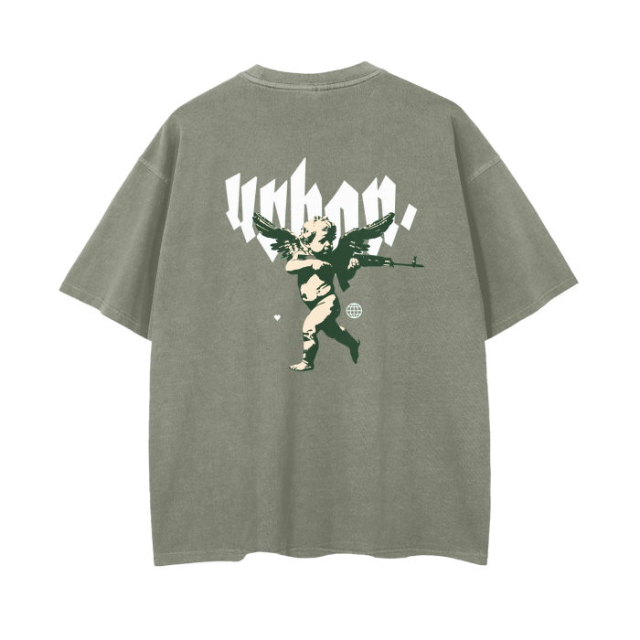 Vintage Wash Drop Shoulder T-Shirt - Angel Warrior Edition