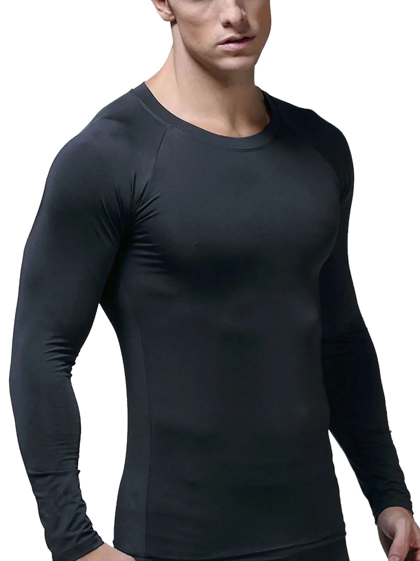 Men's Raglan Long Sleeve Sports Compression Tee