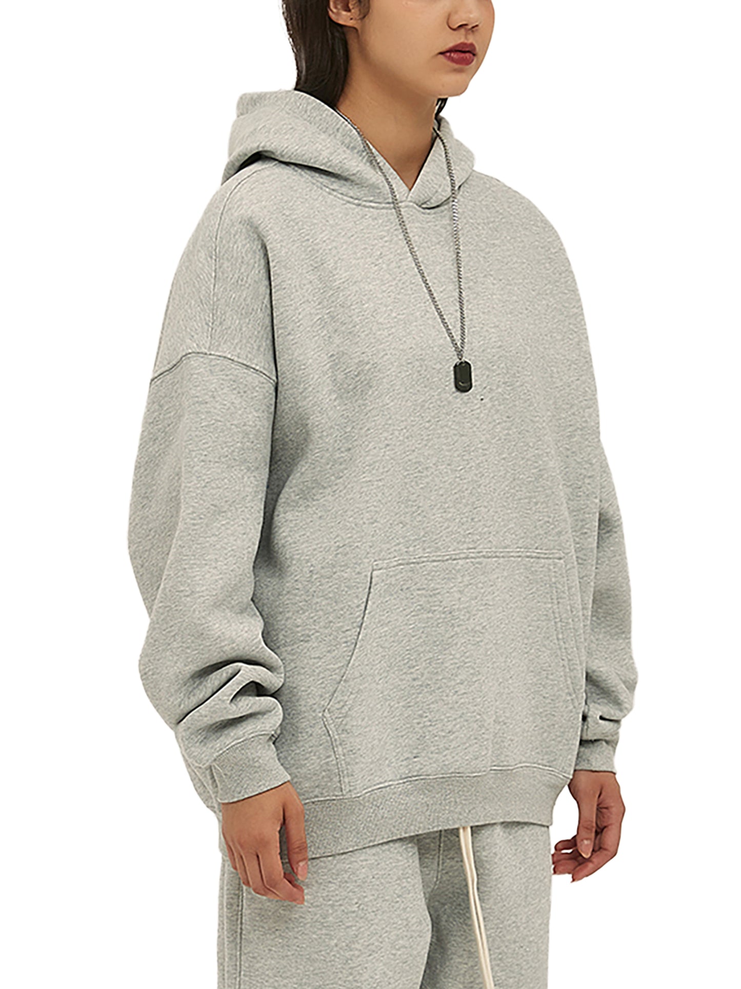 Streetwear Unisex Oversized Solid Color Fleece Hoodie