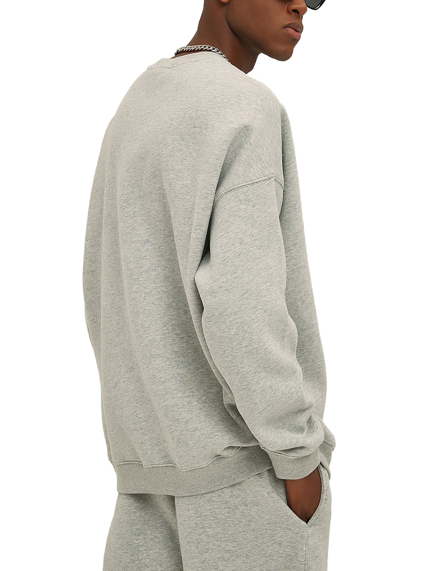 Streetwear Unisex Solid Color Fleece Pullover